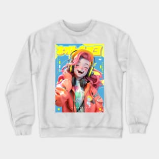 HEADPHONE GAL 1000 - NEOTOKIO3 100%ドPE / GOOD VIBE | Anime Manga Kawaii Anime Girl Pop Art 3D | PROUD OTAKU Crewneck Sweatshirt